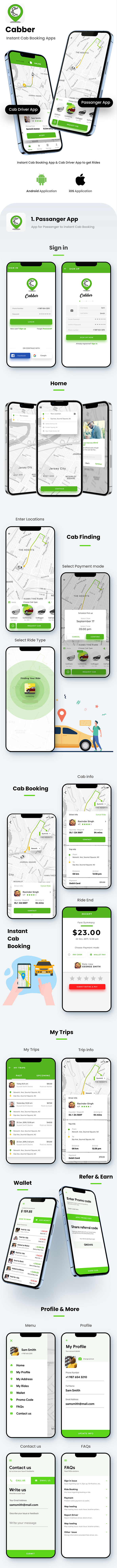 4 App Template| Taxi App | Cab Booking App| Rider App| Driver App| Ride-Hailing App| Cabber - 5