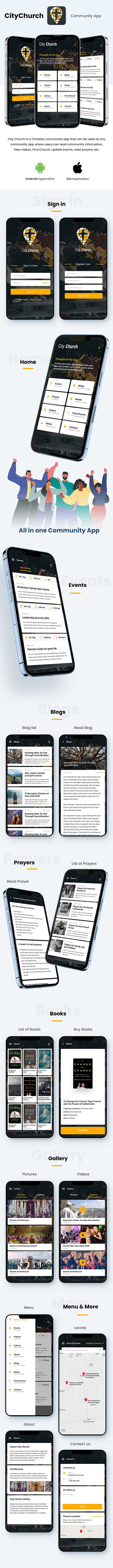 Community Android App + Temple iOS App Template | HTML + Css IONIC 3 | City Church - 2