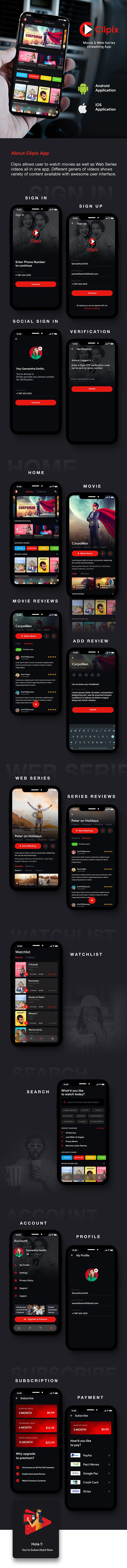 Movies Series Video Streaming Android App Template+Video Streaming iOS App Template| IONIC 5| Clipix - 2