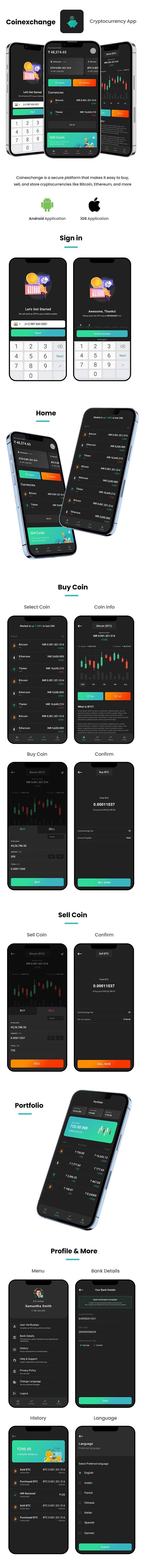 2 App Template| Crypto Exchange App| Cryptocurrency Wallet App| NFT Tracker App| Coinexchange - 4