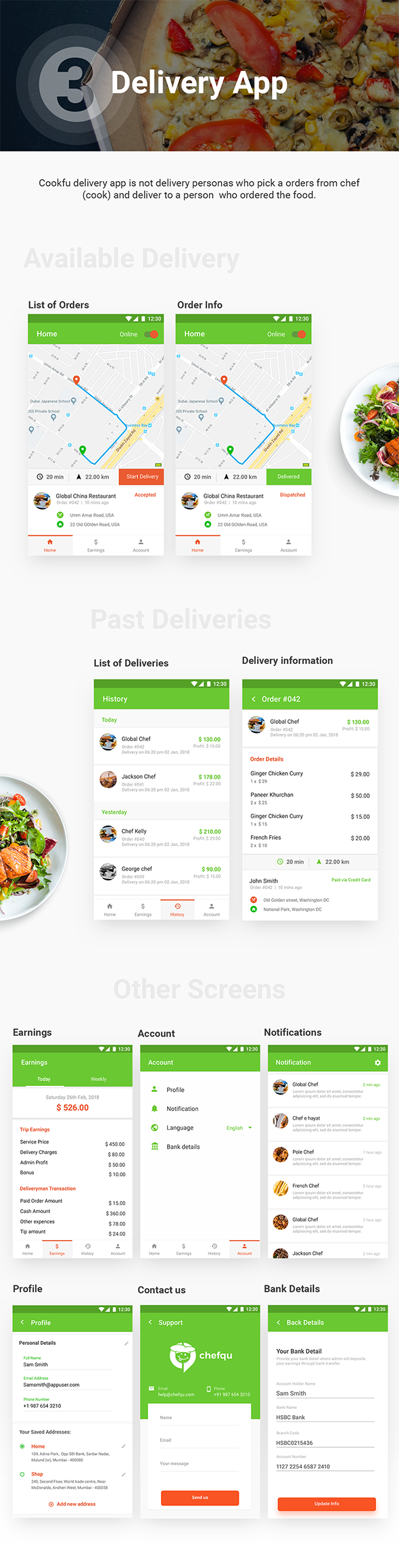 Food Delivery & Restaurant Android App Template + iOS App Template | Cookfu (HTML+CSS file - 7