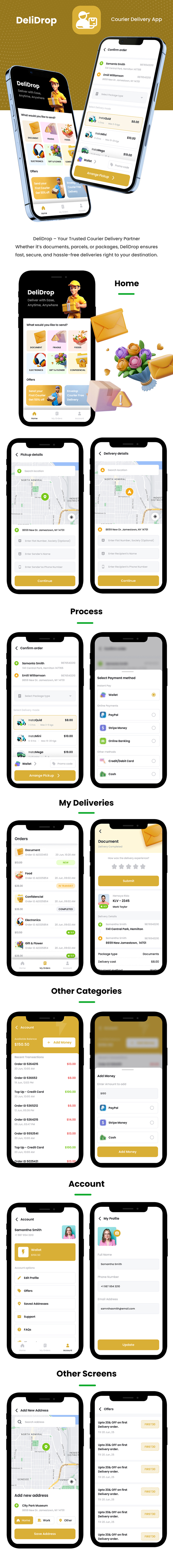 4 App Template | Courier Delivery App | Parcel Booking App | On-Demand Logistics App | DeliDrop - 3