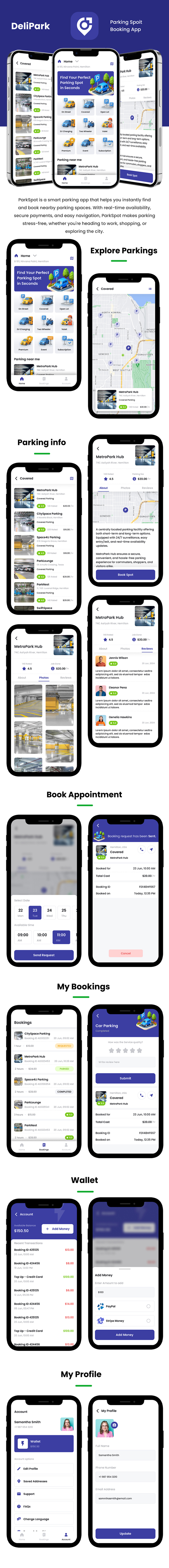 4 App Template| Parking Spot Booking| Smart Parking Management | Space Finder | IONIC | DeliPark