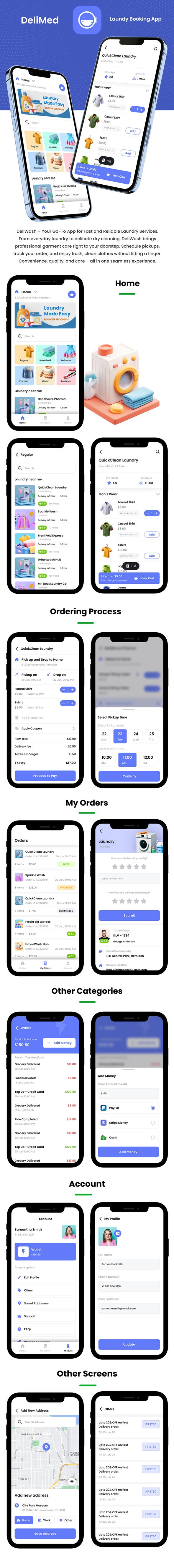 6 App Template | Multi Vendor Laundry Service Booking App | Dry Cleaning App | FLUTTER | DeliWash - 5