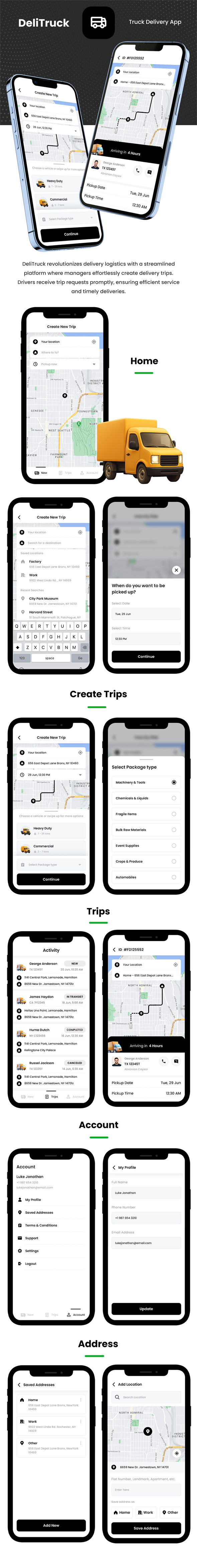 4 App Template | Truck Delivery | Logistics | Driver Assignment | FLUTTER | DeliTruck - 6