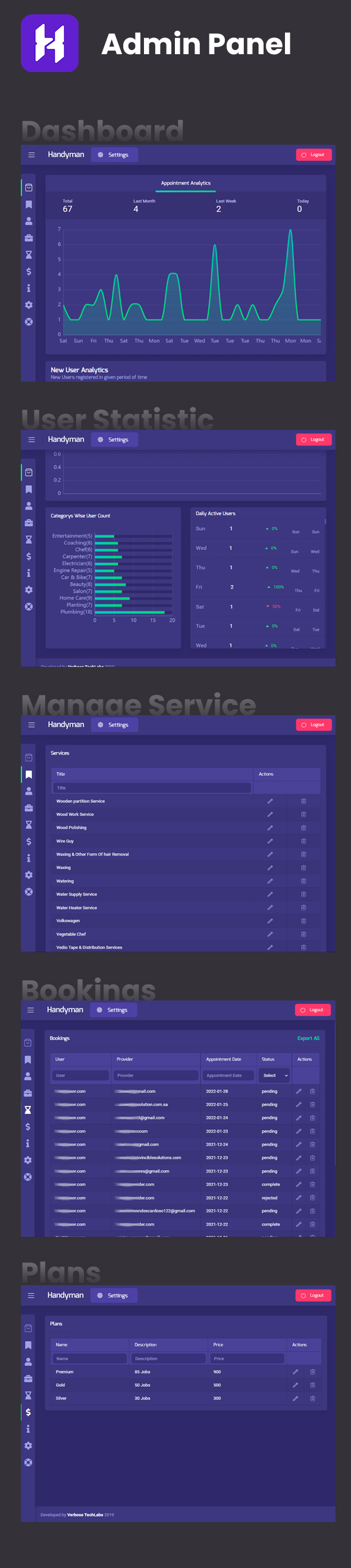 2 Apps | Home Services Booking Full Application | Service Provider Appointment App | Handyman