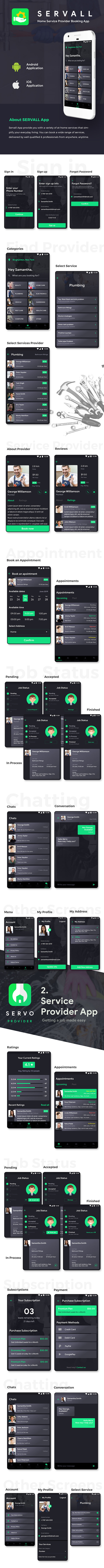 Service Booking Android App Template + iOS App Template (HTML + CSS) IONIC 3) SERVALL - 4